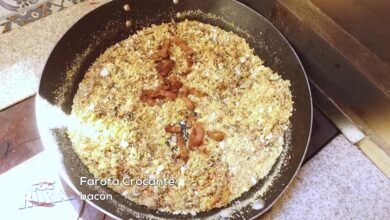 Aprenda a receita de uma Farofa Crocante e da Mandioca na Manteiga com Bacon