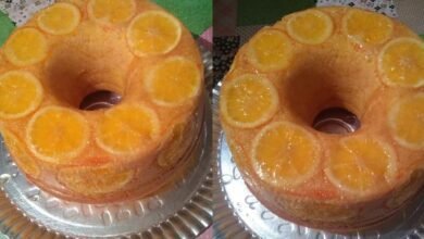 bolo caseiro de laranja com cobertura