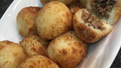 Bolinho de batata com carne moída