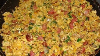 farofa com bacon e calabresa