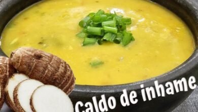 Caldo de inhame cremoso e saboroso