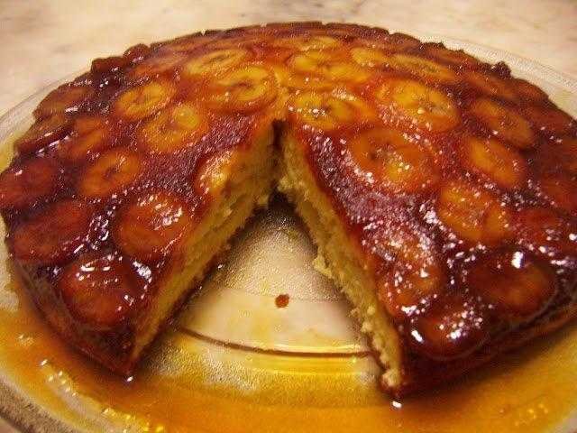 Bolo de banana caramelizado maravilhoso