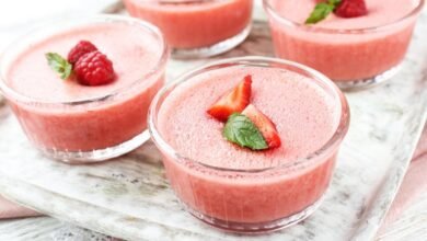 Mousse de Suco de Morango