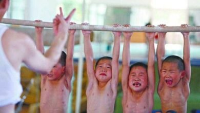 crianças chinesas são treinadas para as Olimpíadas 1
